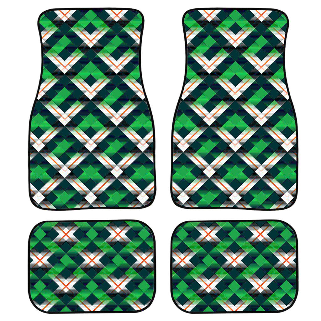 Saint Patrick’S Day Irish Tartan Print Front And Back Car Floor Mats, Front Car Mat