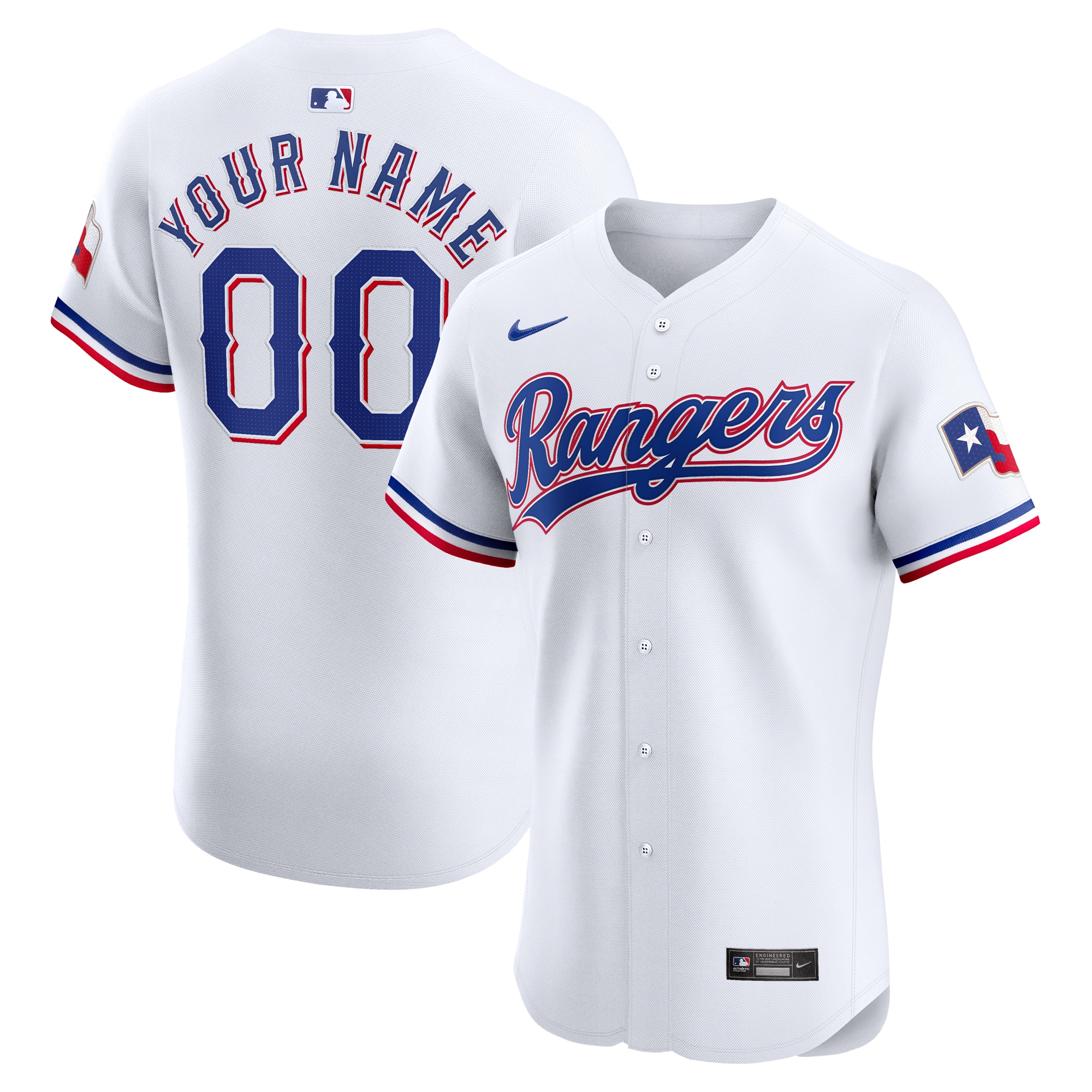 Texas Rangers Home Elite Custom Jersey – White