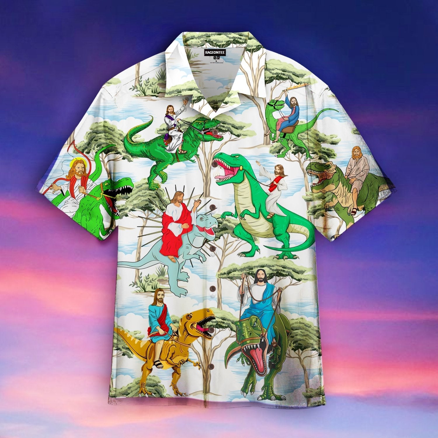 Jesus Ride A Dinosaur Aloha Hawaii Shirts For Men And Women Ha25699