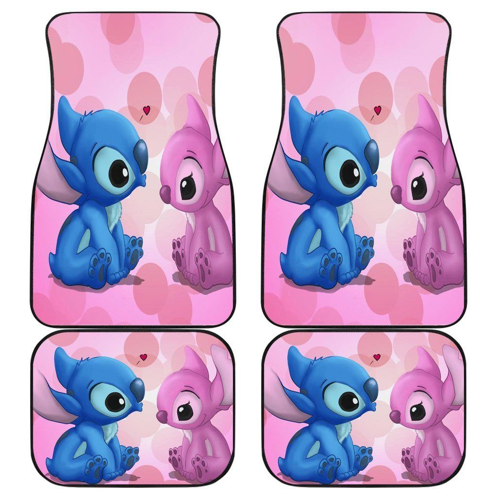 Stitch Love Couple Car Floor Mats 191101 Personalized Car Seat Floor Mat Custom Print