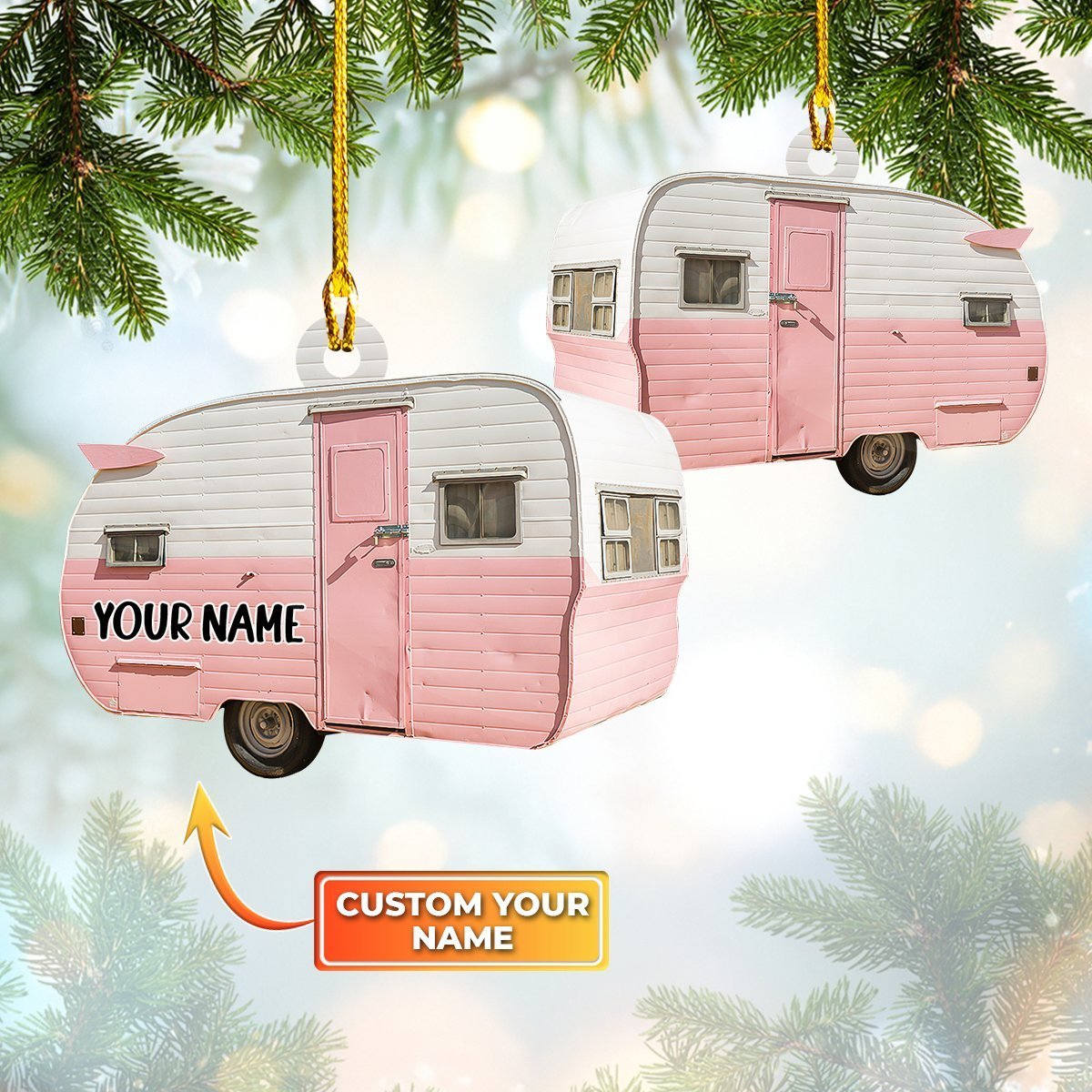 Rd Hkm Vintage Trailer – Custom Shaped Ornament 868 – Mitru