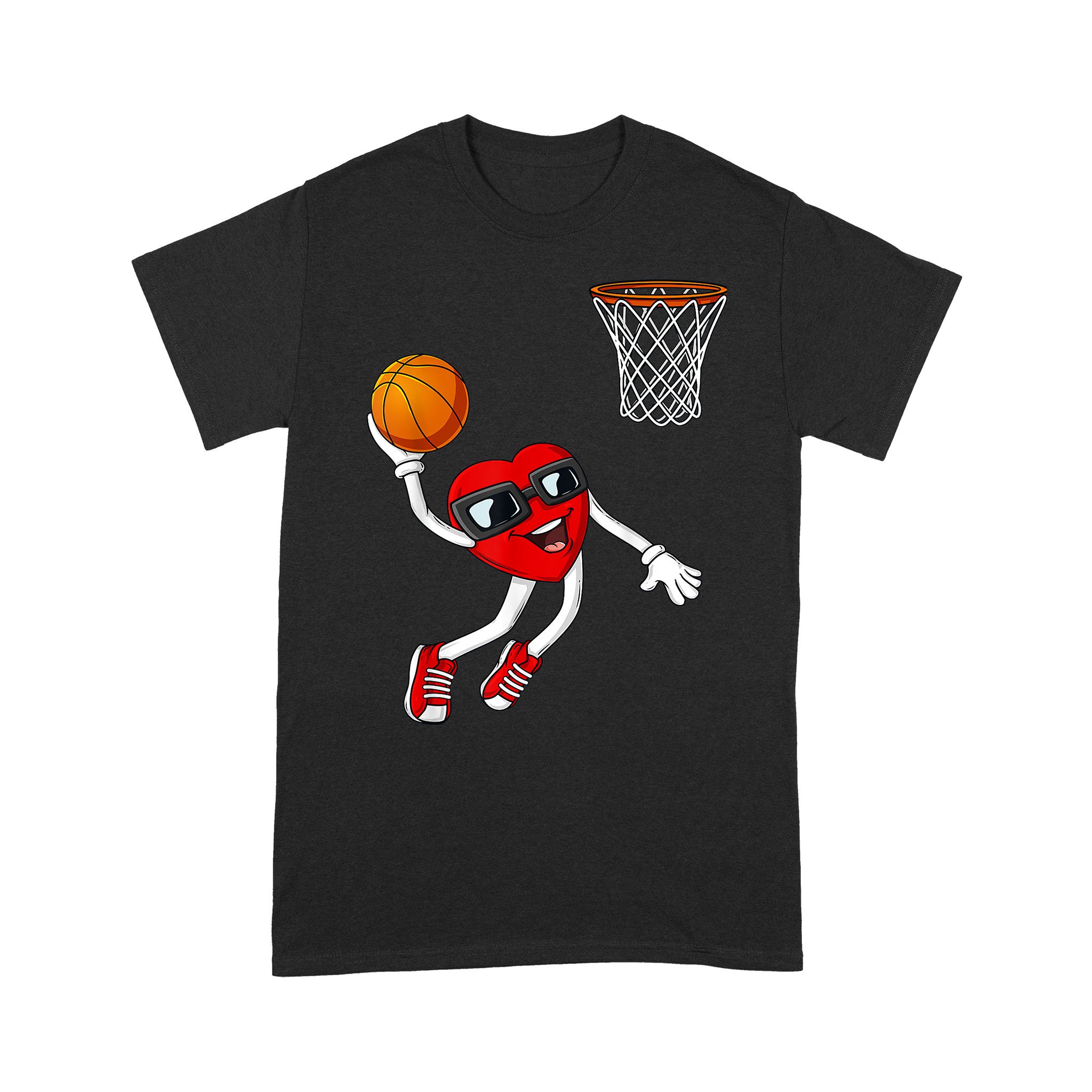 Valentines Day Heart Dunking Basketball Boys Girls Kids Gift T-Shirt – Standard T-shirt