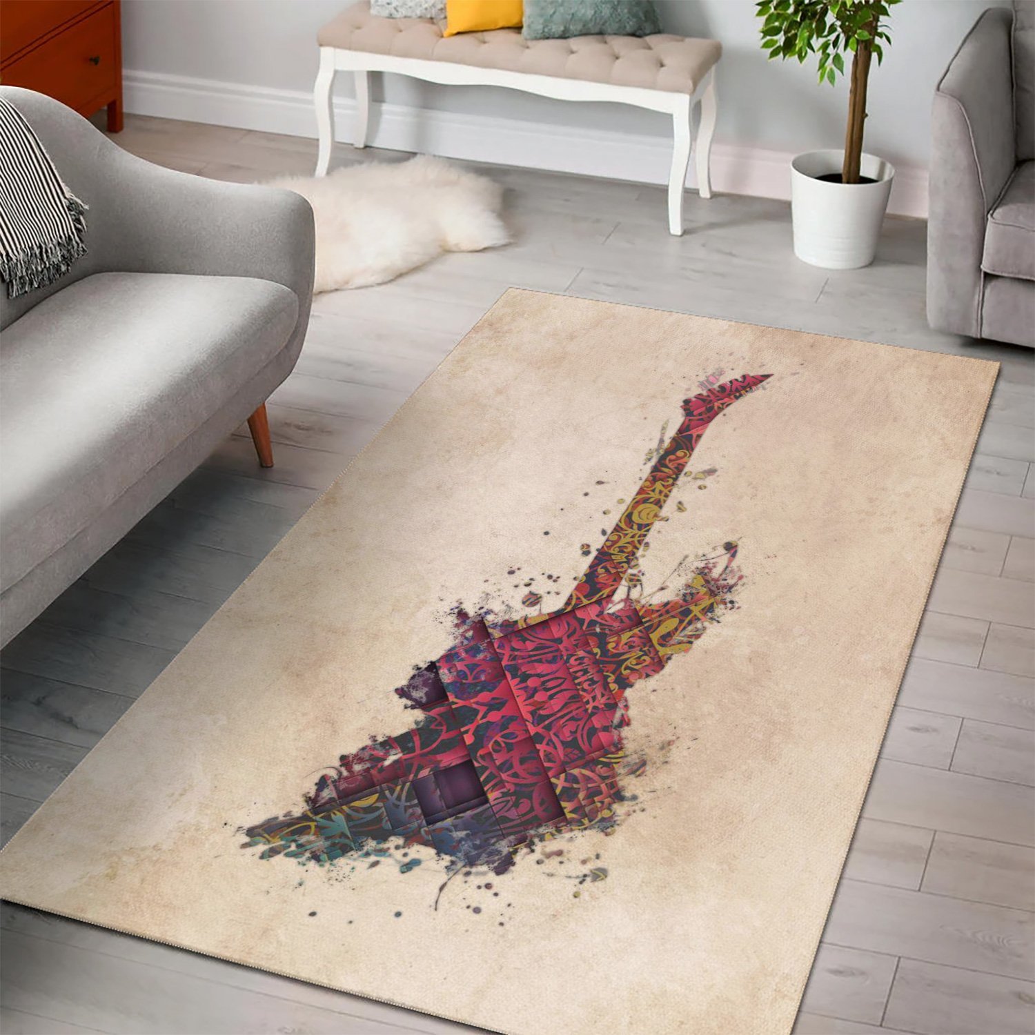 Guitar Electric  Area Rugs,  Gift for fans,  Halloween Gift