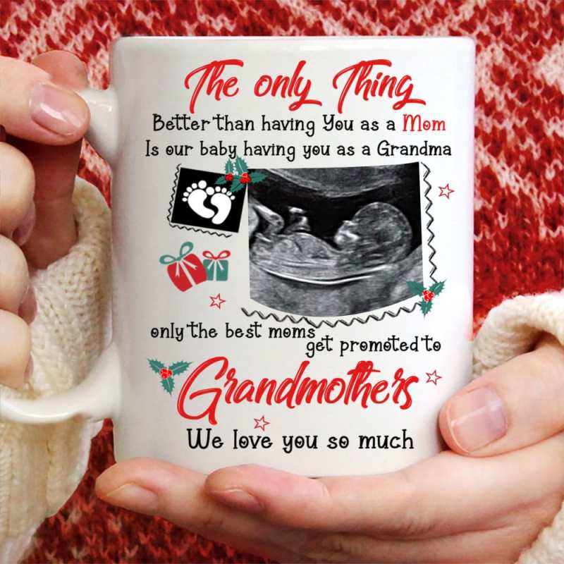 Perfect Christmas Gift For Grandma To Be Personalized Custom Mug With Sonogram