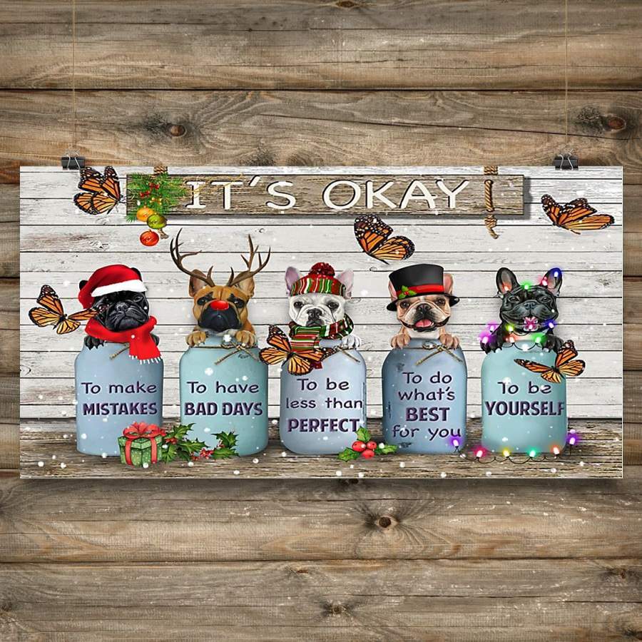 Butterfly Frenchies It’s Okay Poster Vintage Christmas Ornaments Neighborhood Christmas Gifts