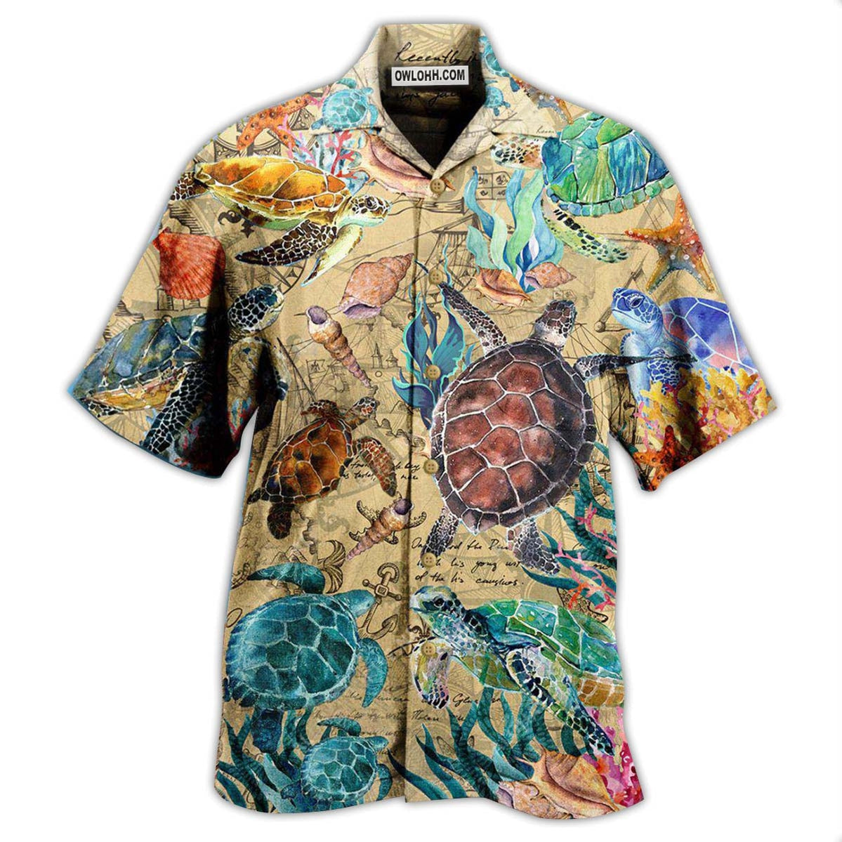 Turtle Under The Ocean – Hawaiian Shirt  – Owl Ohh