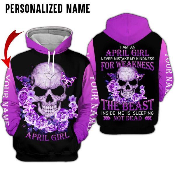 April Girl Black Queen Custom Name 3D All Over Print | For Men & Women | Adult | Cn2303