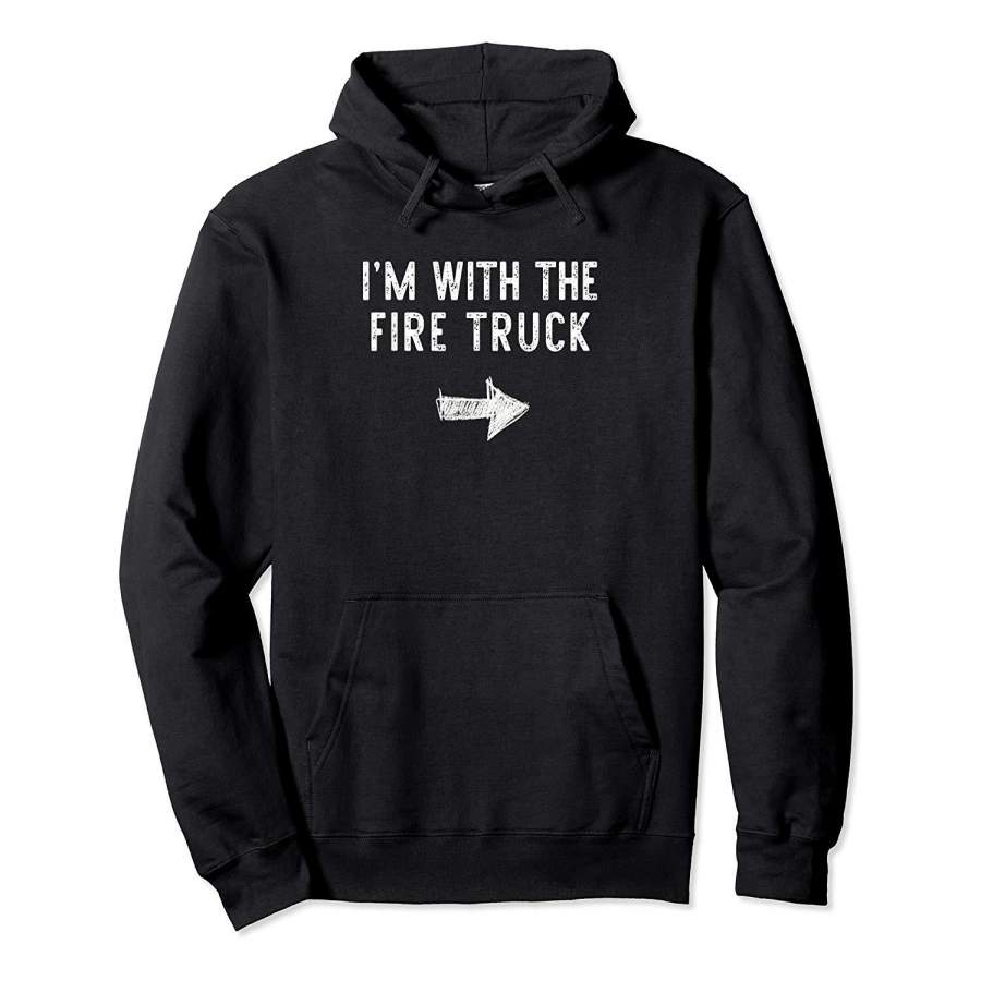 I’m With The Fire Truck Costume Halloween Matching Couple Hoodie