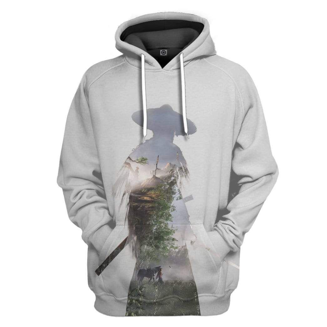 3D Ghost Of Tsushima Silhouette Custom Hoodie Apparel