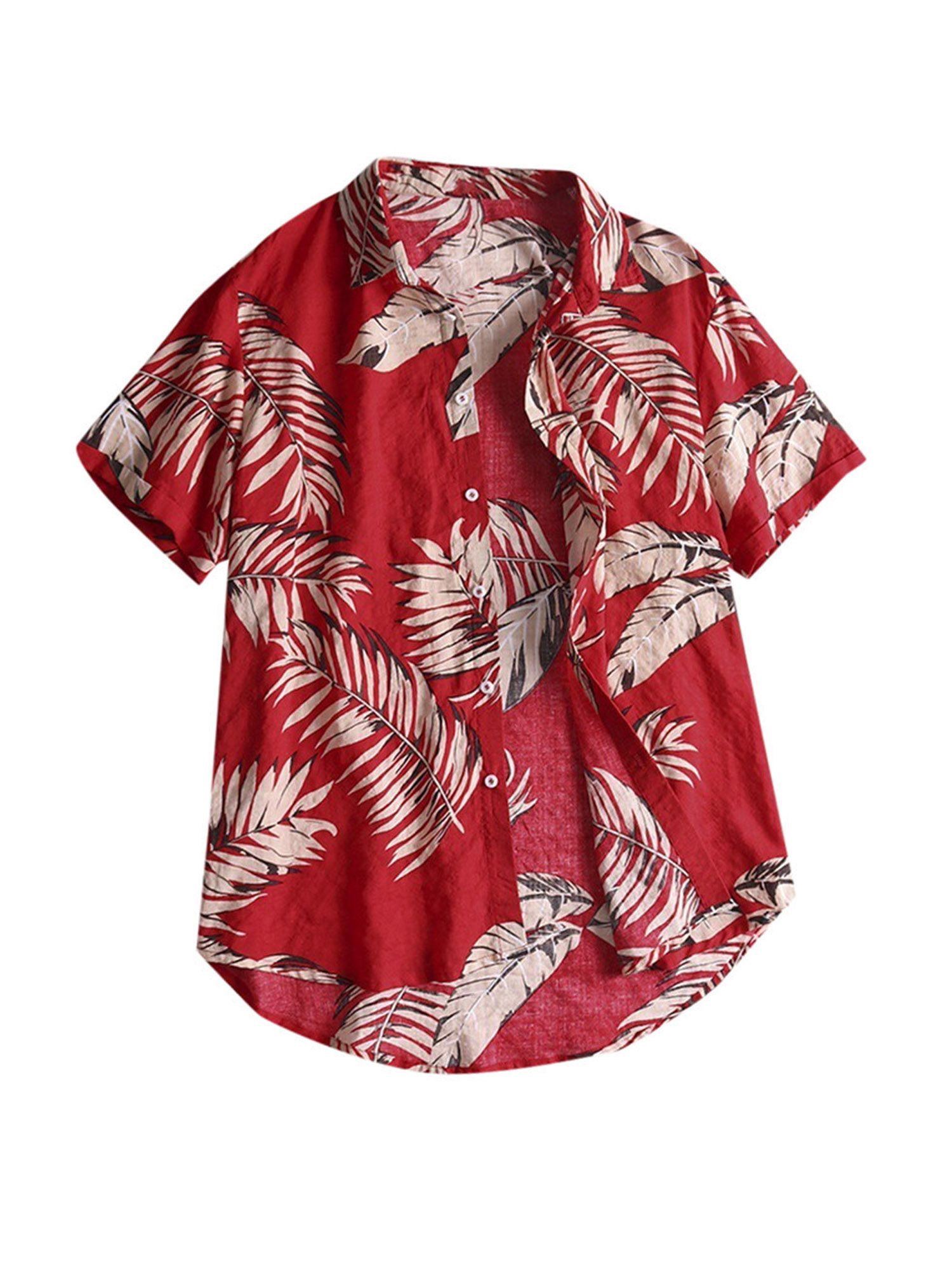 Leaves Red Unique Design Hawaii Shirt Ha50280