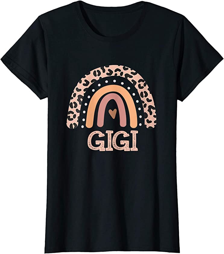 Womens Gigi Life Leopard Rainbow Cheetah Print Gigi Graphic T-Shirt