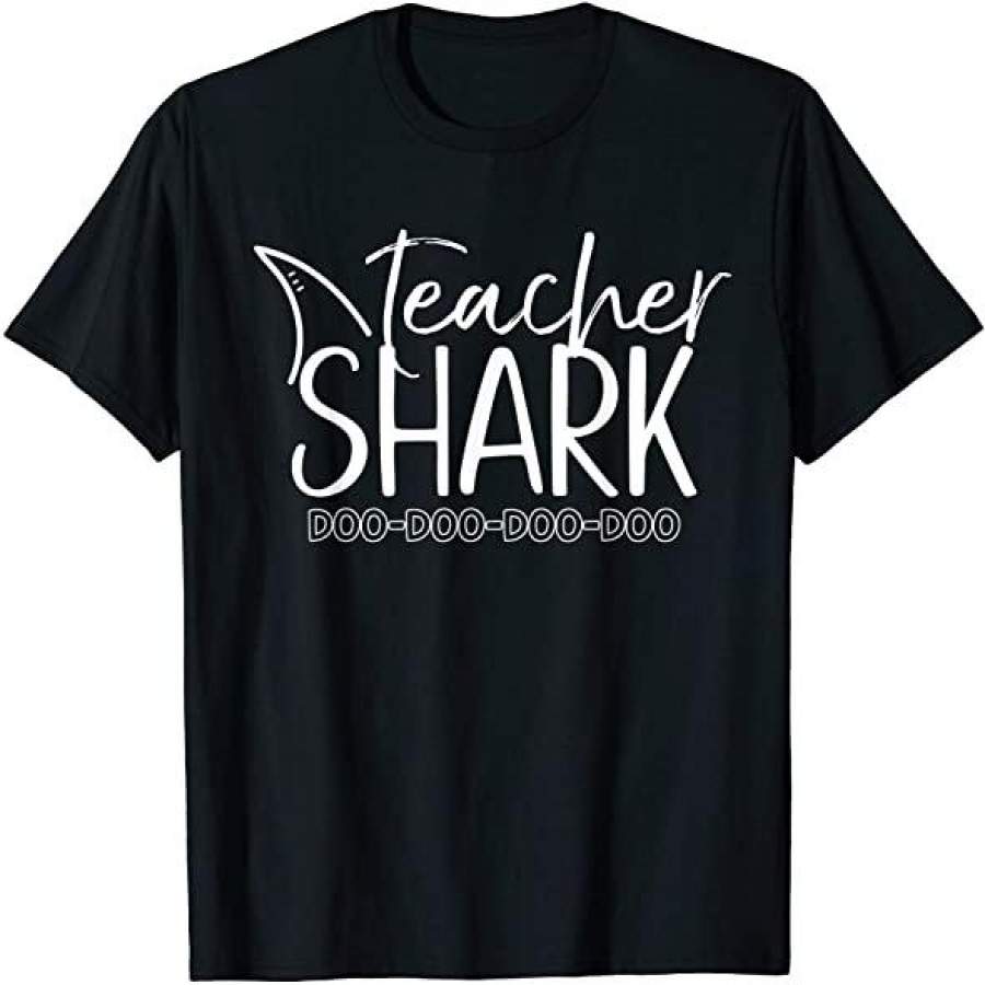 100 Days Of School Shirt Teacher Shark Doo Doo Halloween 100 Days School Kindergarten T-Shirt Custom T Shirts Add Name Black Kids Toddler Adult Size S To 5Xl