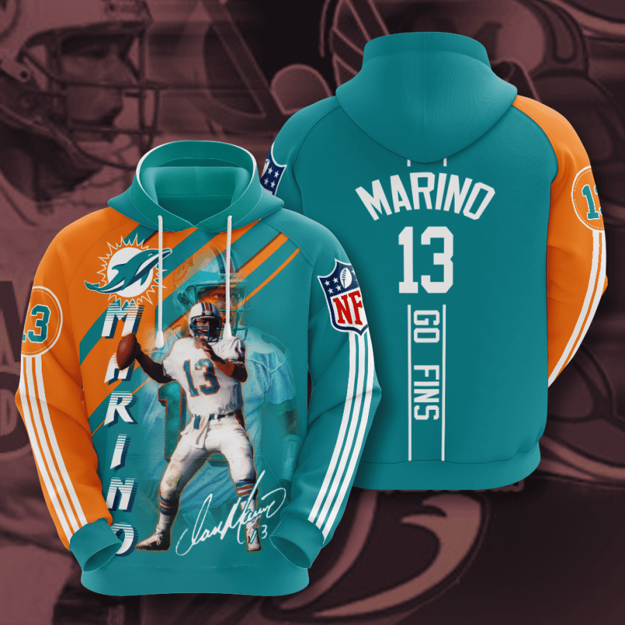 Miami Dolphins Dan Marino 13 Unisex 3D Hoodie Gift For Fans