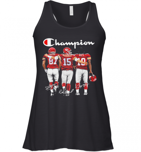 Kansas City Chief Kelce Mahomes And Hill Champion Signatures Racerback Tank