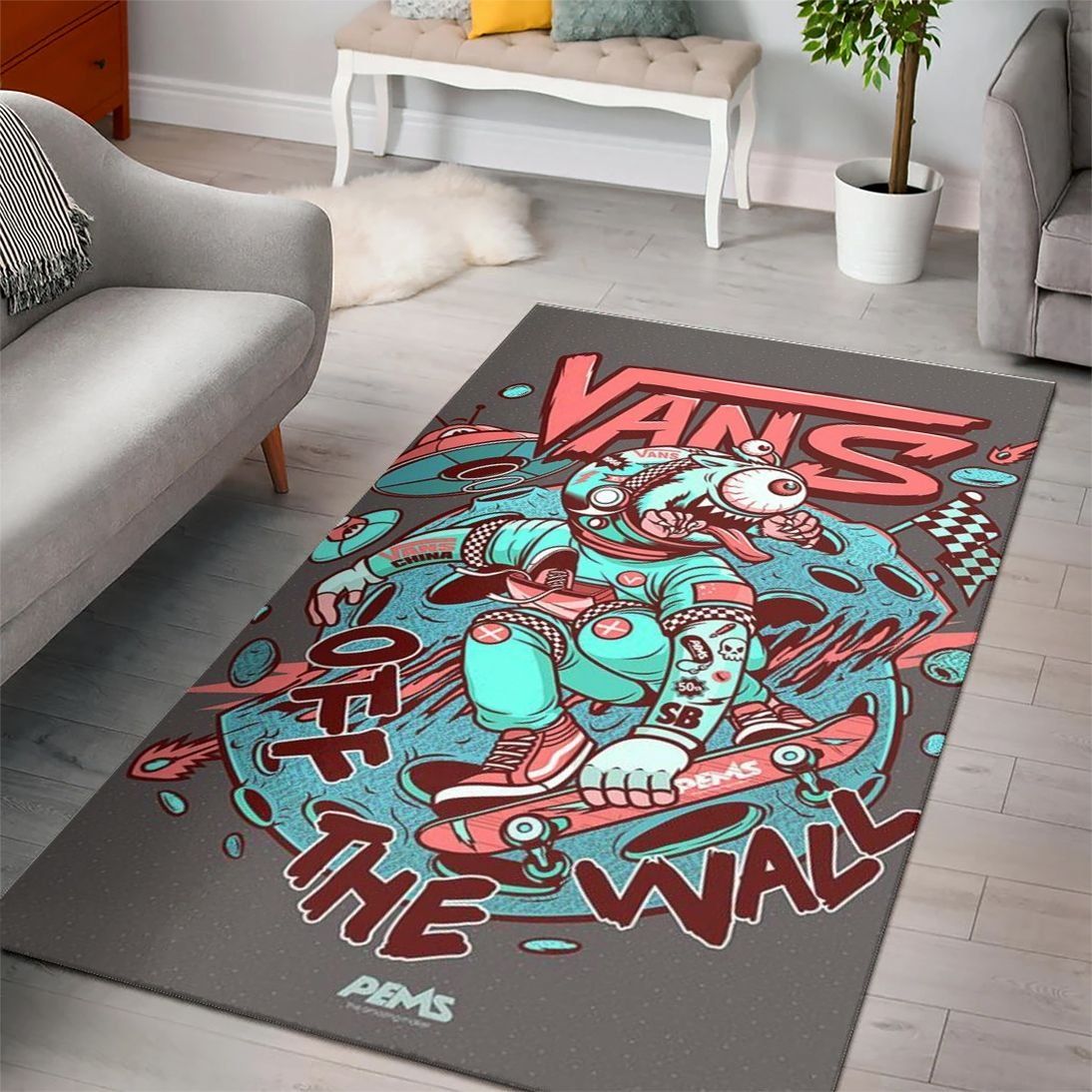 Vans Off The Wall Logo Collection Area Rugs Living Room Carpet Floor Decor The US Decor