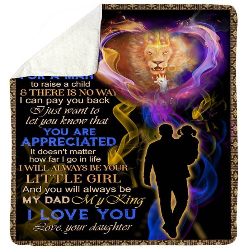 You’ll Always Be My King Gift For Dad Blanket Sherpa Blanket