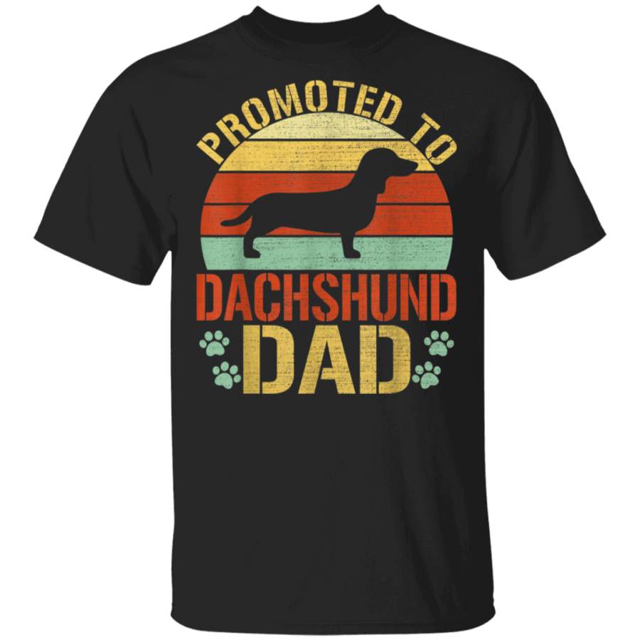 Promoted To Dachshund Dad Vintage Dog Lover TShirt