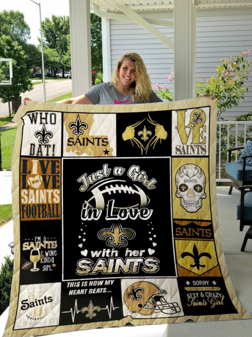 New Orleans Saints Blanket Quilt V5 B93