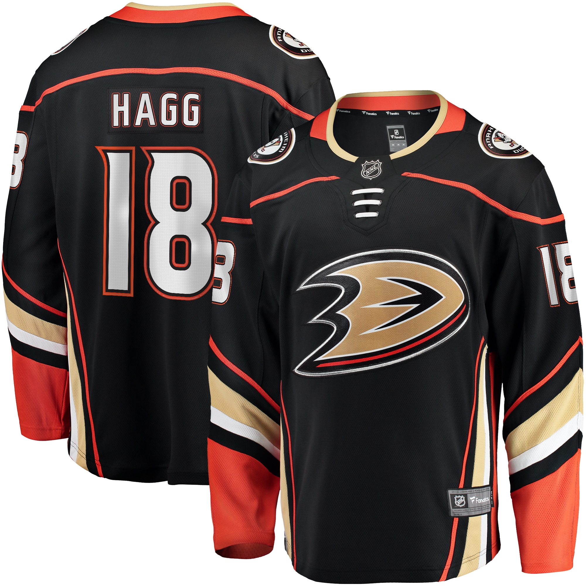 Robert Hagg Anaheim Ducks Branded Home Breakaway Jersey – Black