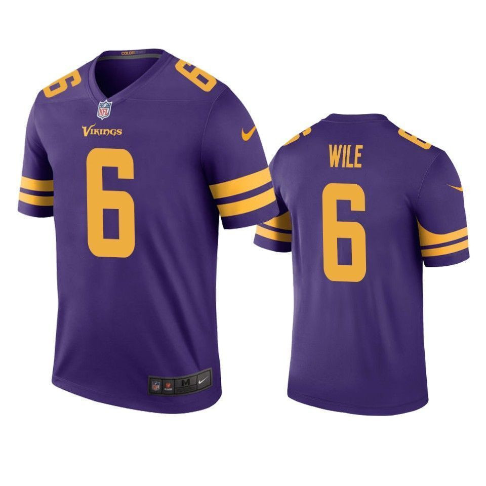 Minnesota Vikings 6 Matt Wile Purple Color Rush Legend Men 3D Jersey