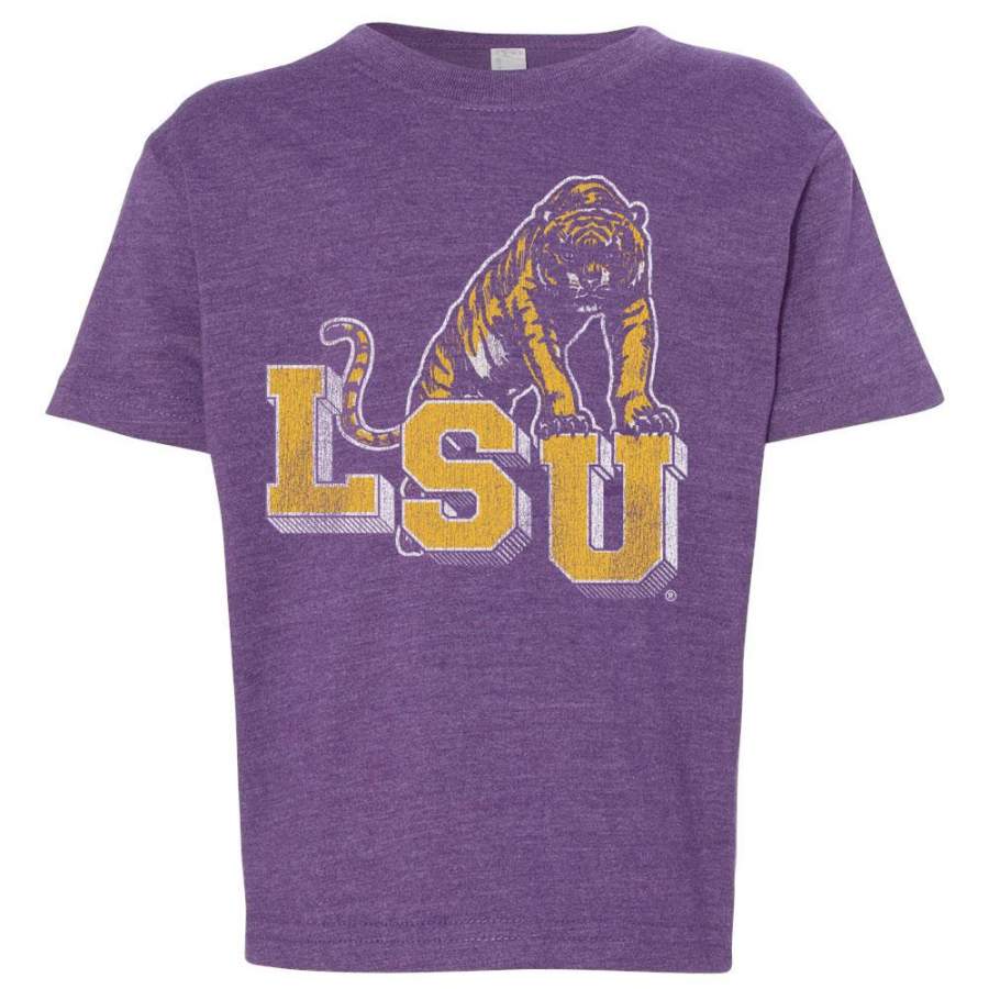 B&B Dry Goods LSU Tigers Retro Step Toddler T-Shirt – Purple