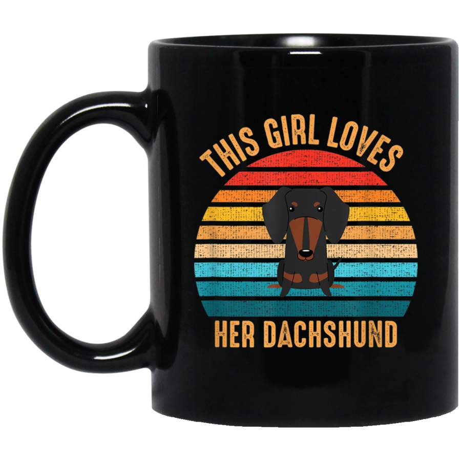 Vintage Weenie This Girl Love Her Dachshund Retro Gift Mug