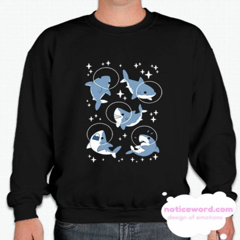 SPACE SHARK PATTERN smooth Sweatshirt