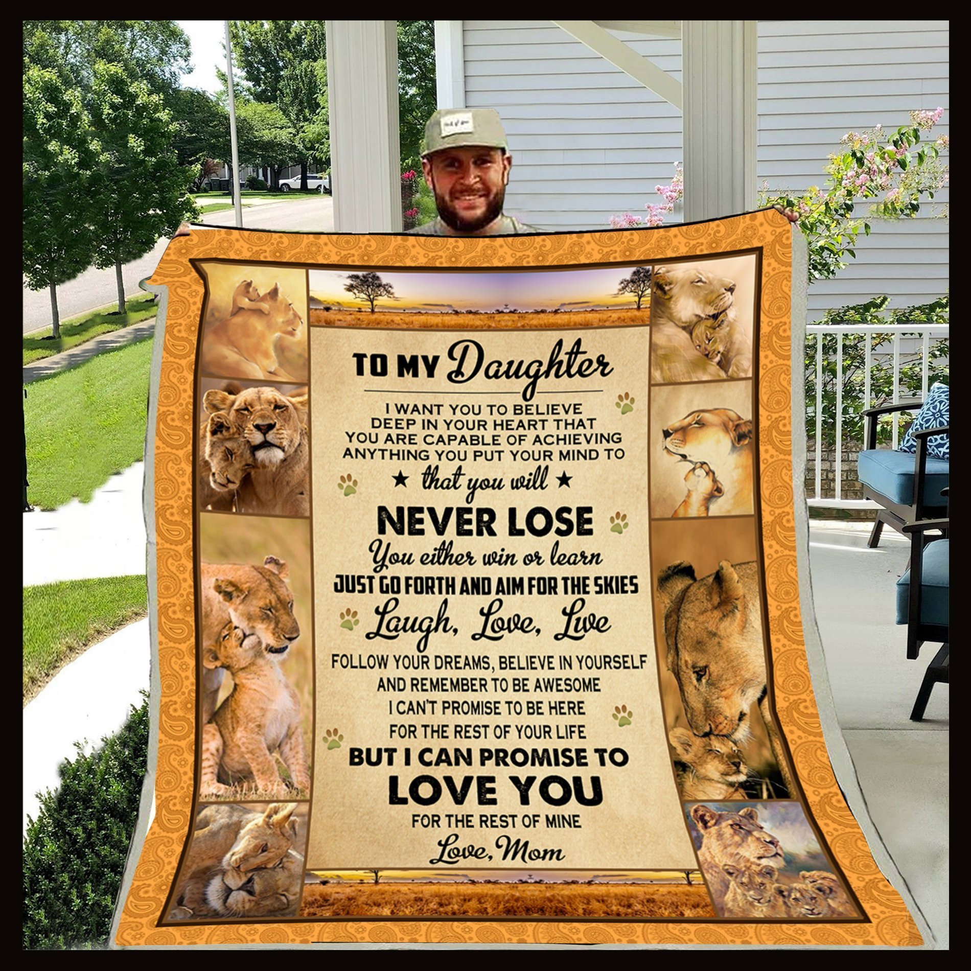 Lion Blanket Mom To Daughter Never Lose Fleece Blanket Justbeperfectshop 