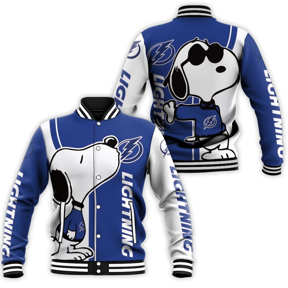 Tampa Bay Lightning Snoopy Lover 3D Printed Baseball Jacket For Men Women