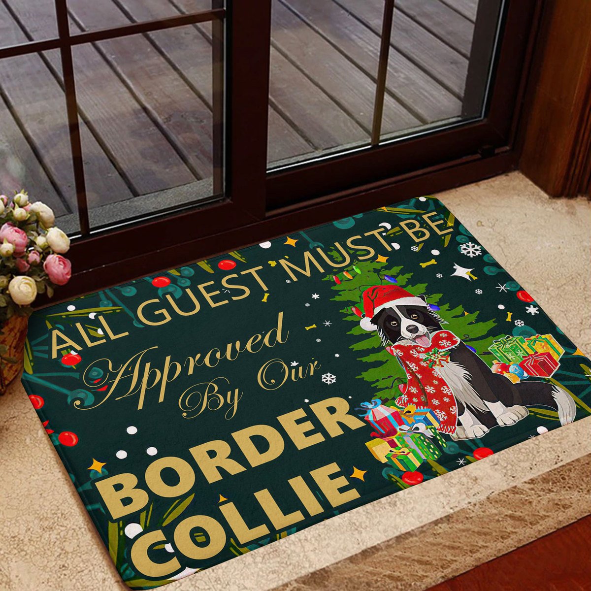 U Border Collie Christmas 3D All Over Printing Doormat