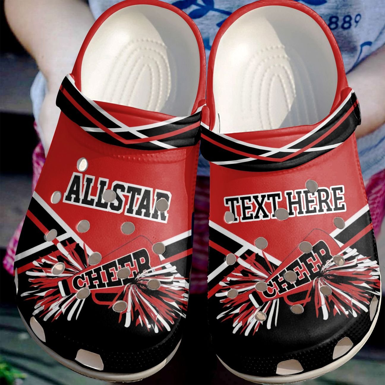 Cheerleader Personalized Clog, Custom Name, Text, Color, Number Fashion Style For Women, Men, Kid, Print 3D All Star