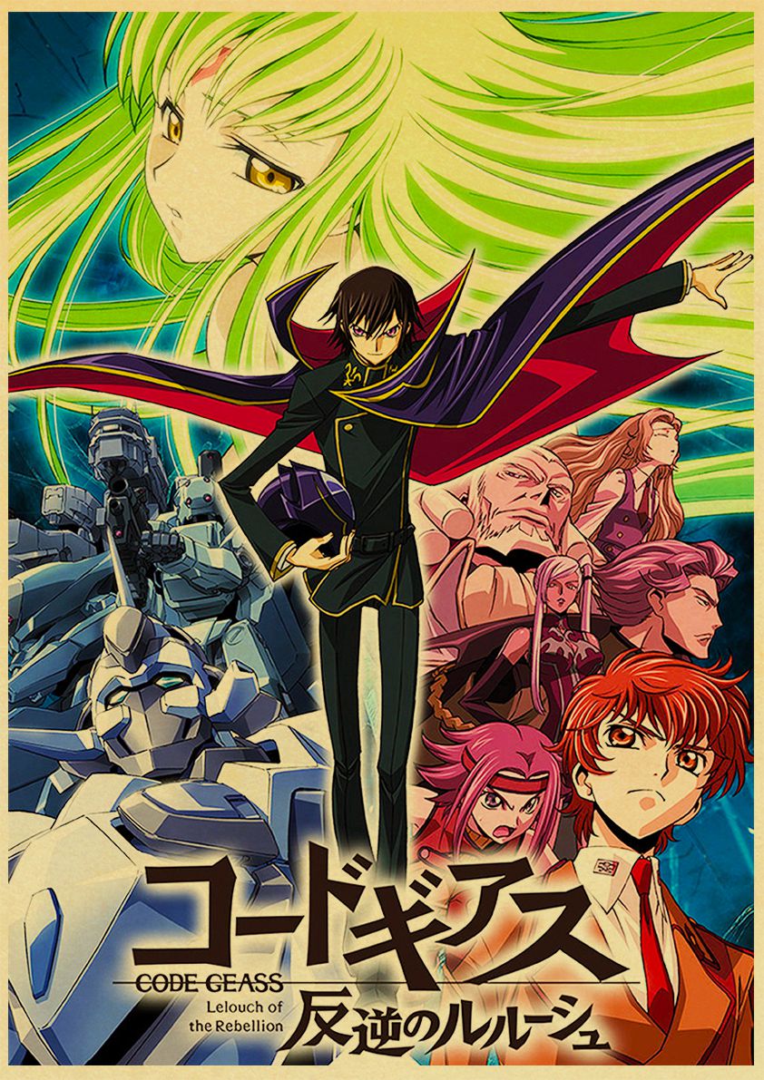 Code Geass Lelouch Of The Rebellion Anime Posters Retro Kraft Paper Prints Art Painting Wall Stickers For Home Room Decor Alx Trendy Fashion