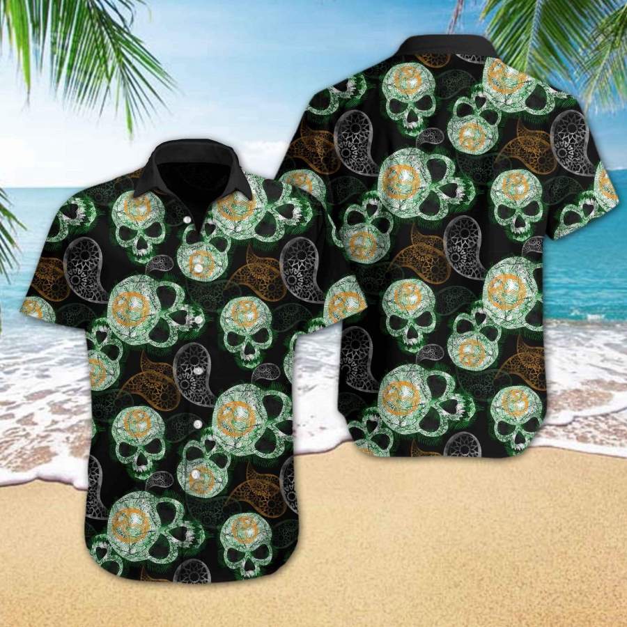 Hawaii Aloha Shirts Skull Paisley Ha9274