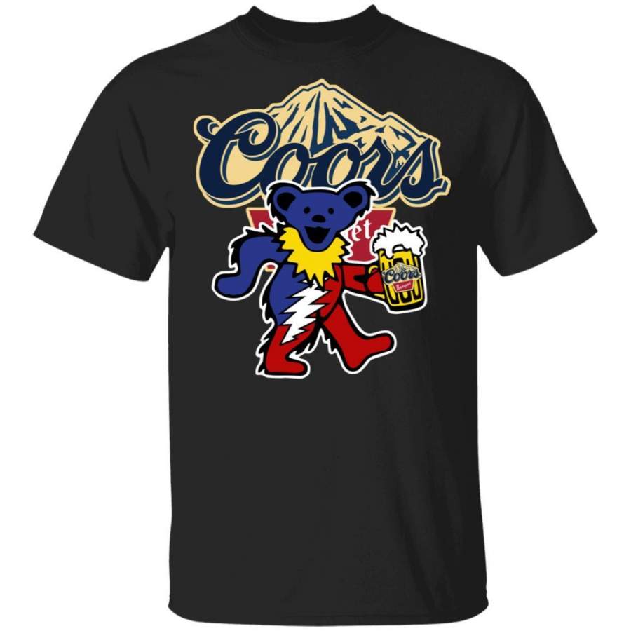 Grateful Dead Bear And Coors Banquet T-shirt Funny Beer Tee MN02