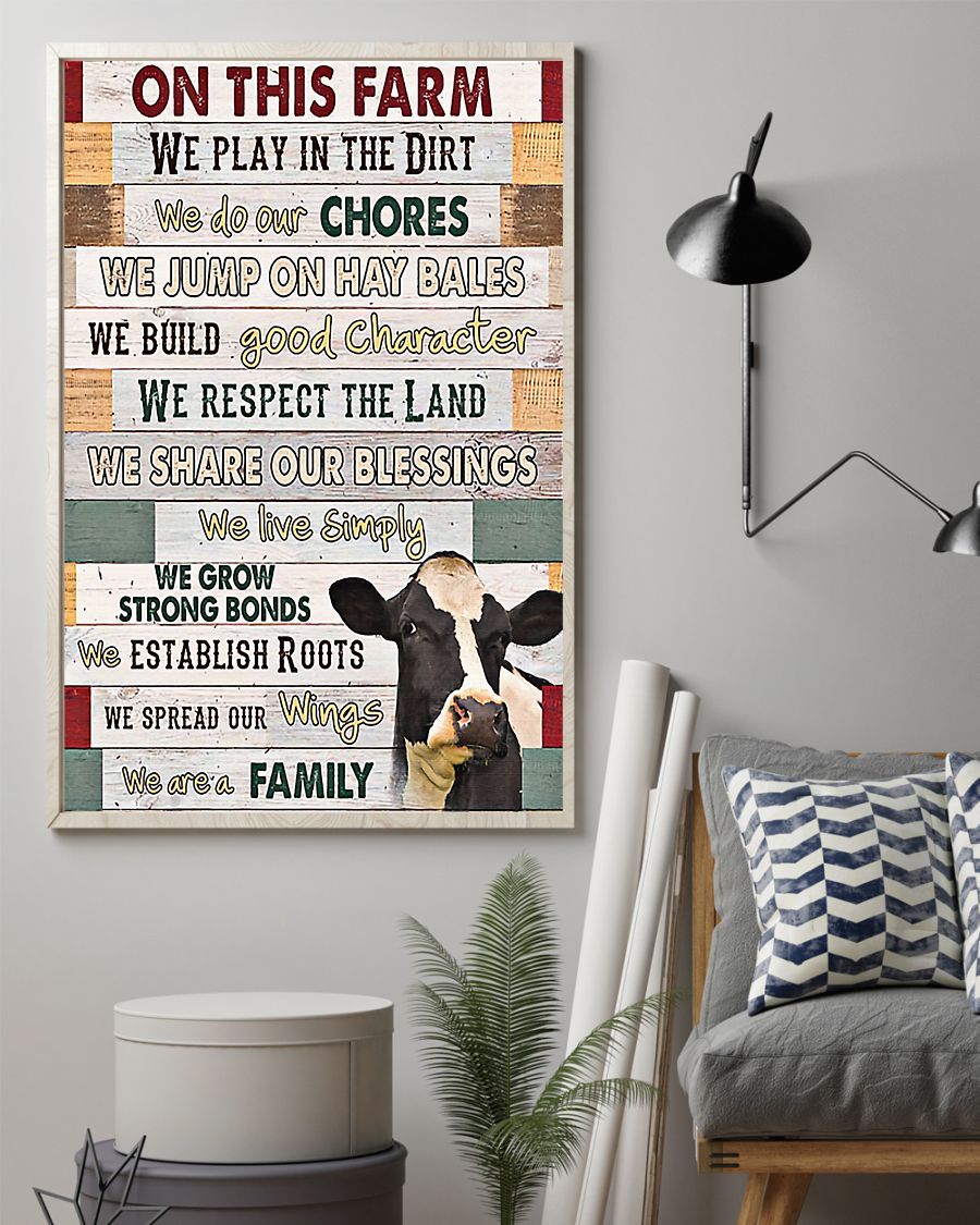 Cow We Are Family Vertical Canvas And Poster | Wall Decor Visual Art
