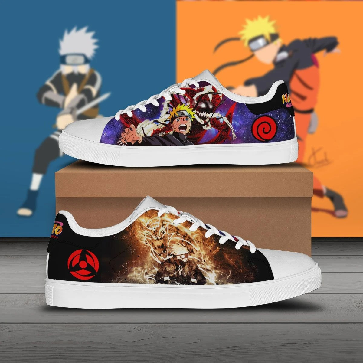 Kakashi Skate Naruto Akatsuki Naruto Anime Christmas Gift For Fan Low Top Leather Skate Shoes Sneakers For Man And Women