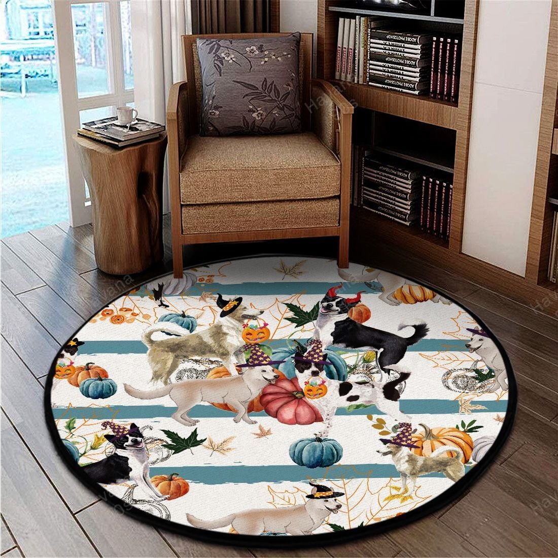 Canaan Dog Rug Halloween Pumpkin Retro