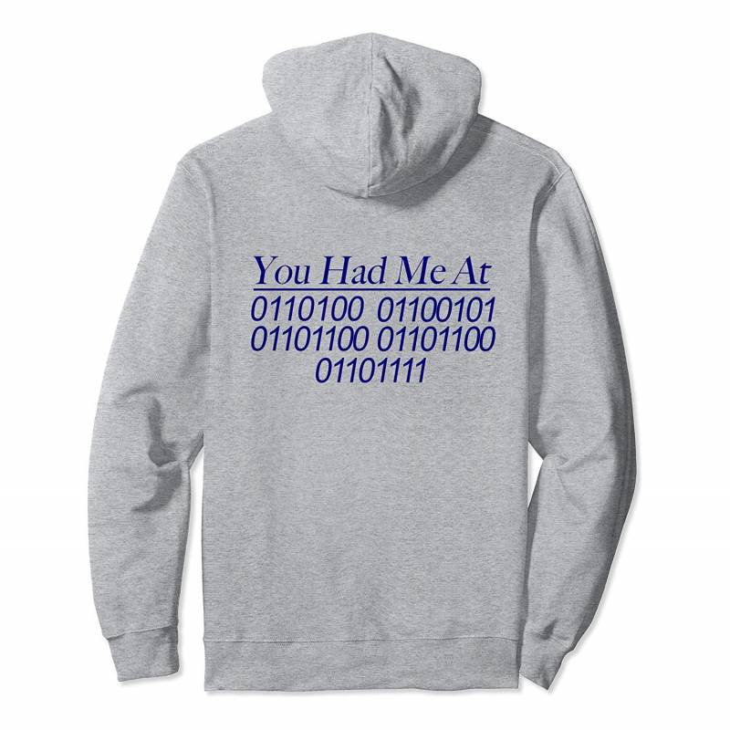 You Had Me At Hello Binary Code Coders Comp Sci Code Monkey Pullover Hoodie