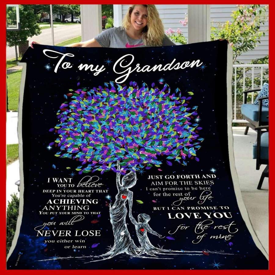 Blanket Gift For    Grandson Love You For The Rest Of Mine