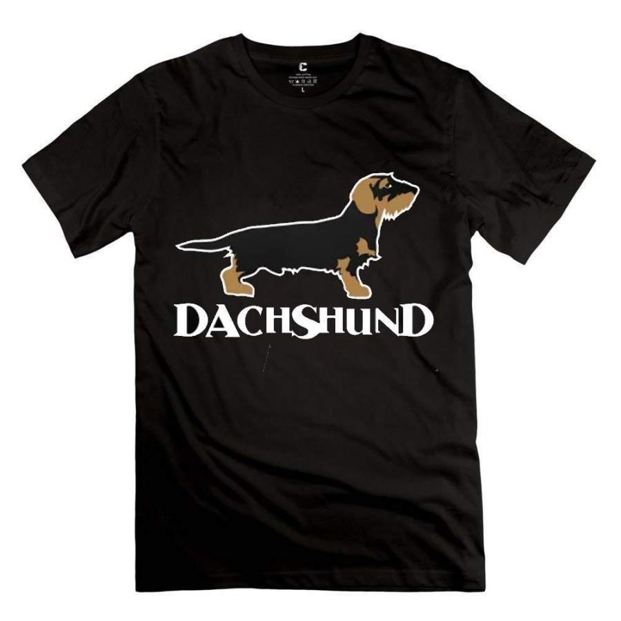 100% Cotton Pre-Shrunk Fashion Casual Short Sleeves Christmas Weiner Dog Dachshund Through The Snow T-Shirt Xmas Dog Men’S Tee Christmas Gift Ideas