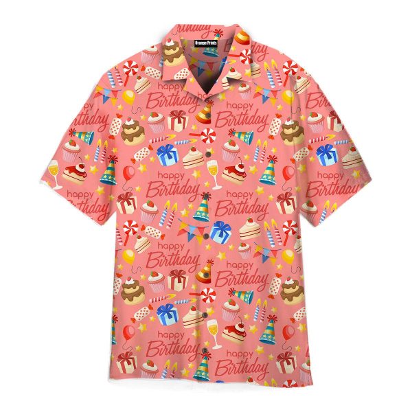 Pink Happy Birthday Gift Pattern Hawaii Shirt For Men Women Ha81438