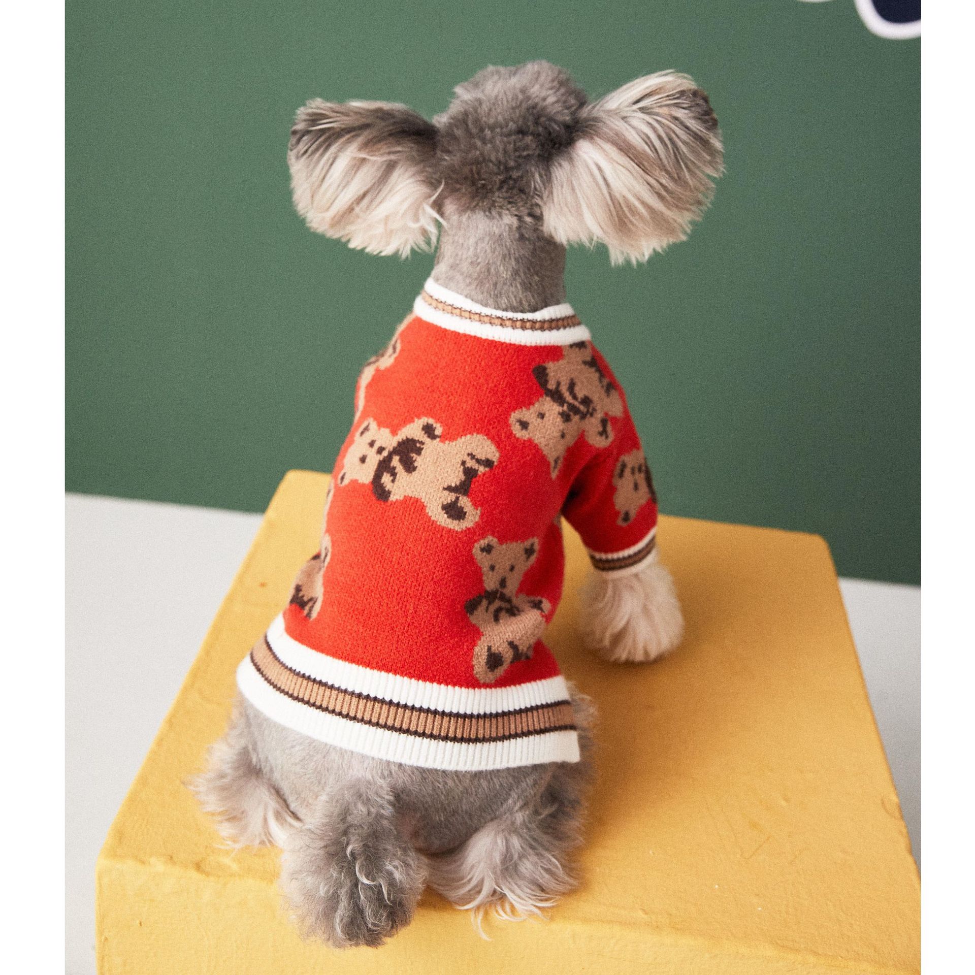 Cute Bear Pet Clothes Dog Cardigan Soft Winter Clothes Puppy Sweater Chihuahua Teddy Terrier Bulldog Autumn Winter Dog Sweater alx