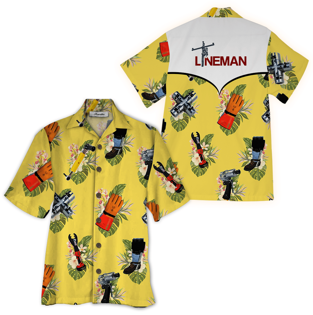 Lineman Yellow Nice Design Unisex Hawaii Shirt For Men And Women Ha97299