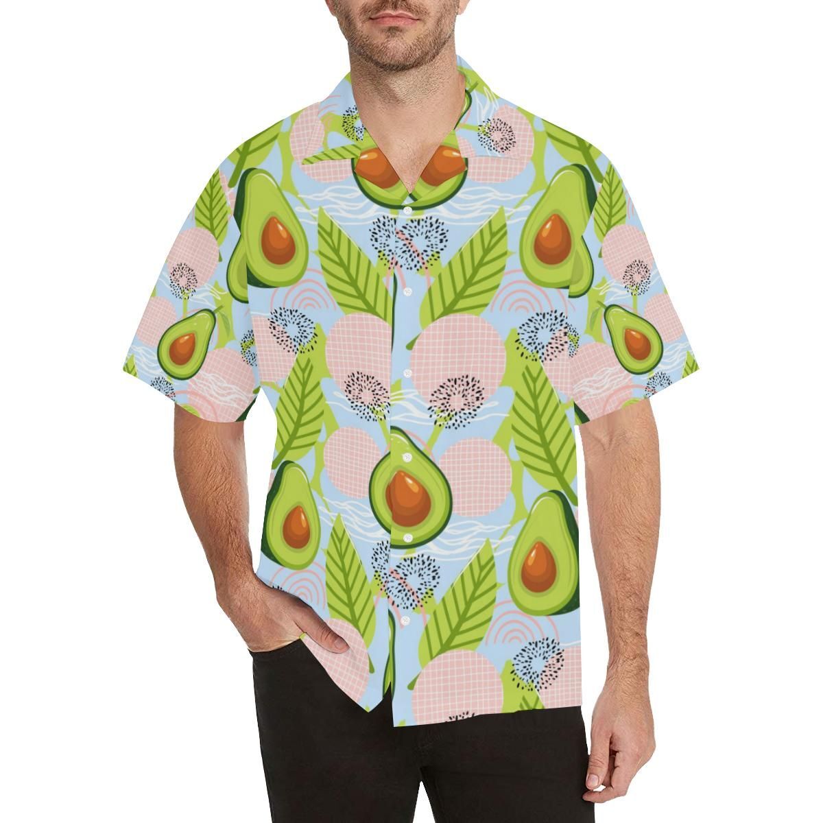 Avocado Pattern Theme Men’S All Over Print Hawaiian Shirt