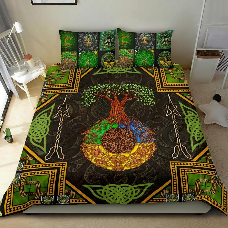 Celtic Tree In Vintage Style 3D All Over Printed Bed Set