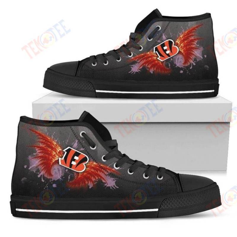 Mens Womens Angel Wings Cincinnati Bengals High Top Shoes TMT652