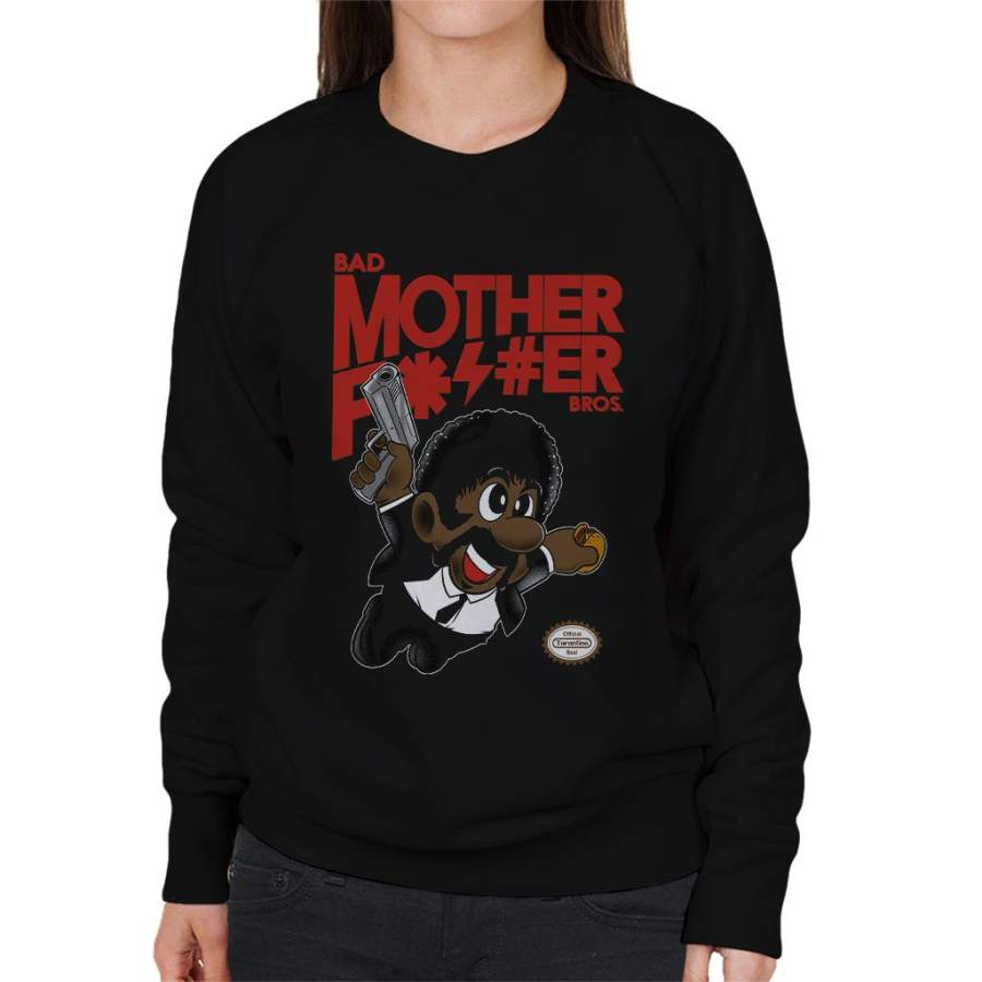 Bad Bros Super Mario Pulp Fiction Jules Women’s Sweatshirt