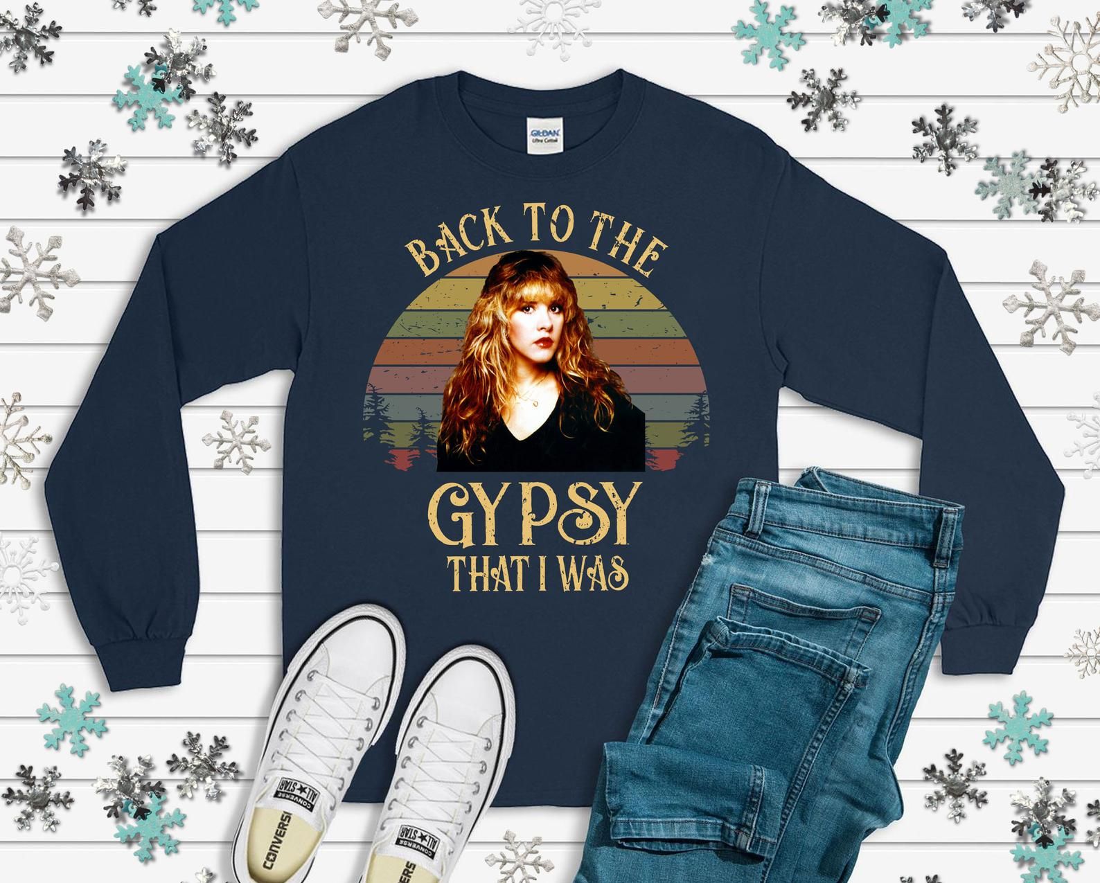 Back To The Gypsy I Was Tee – Stevie Nicks Fleetwood Mac Inspired Rock Christmas Gift