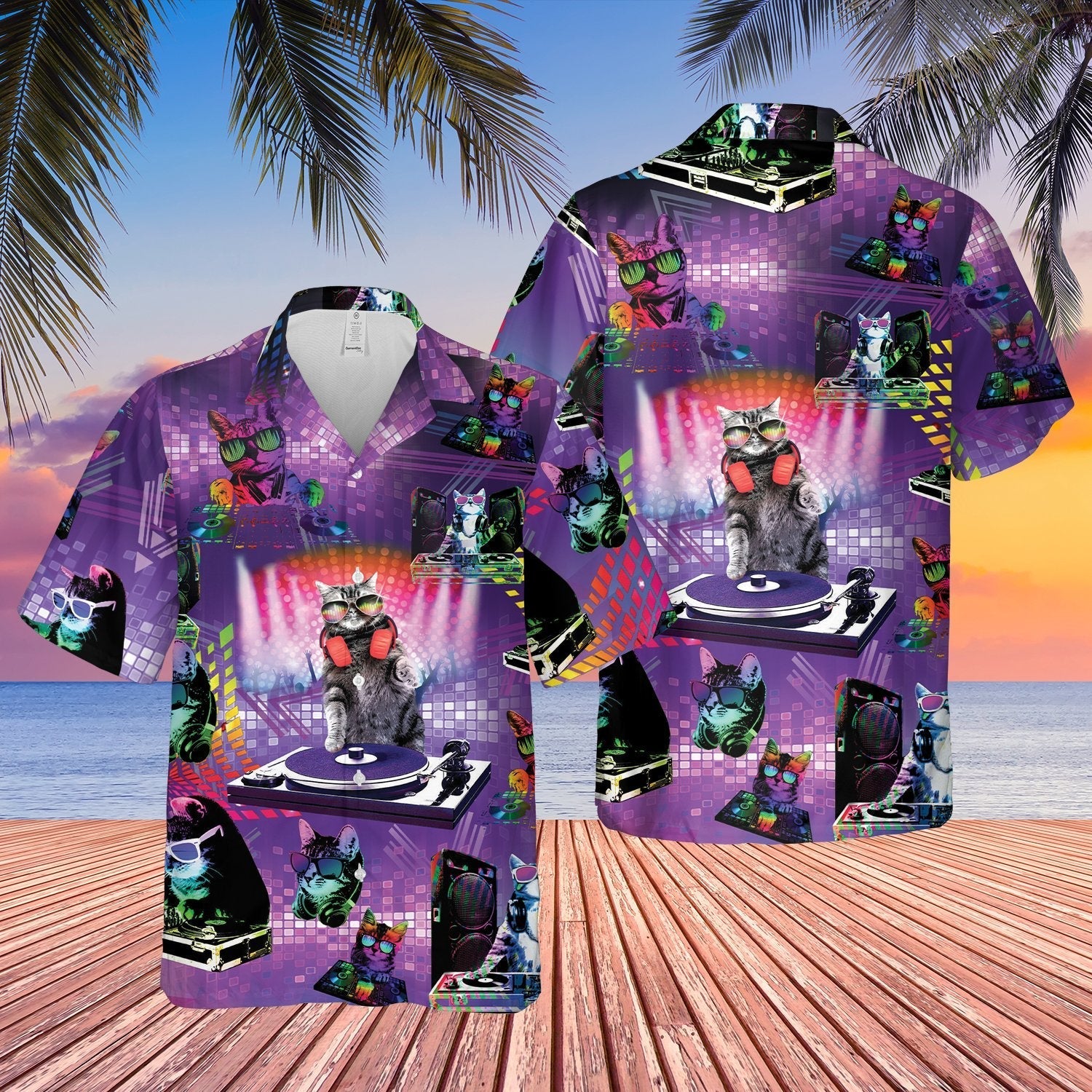 Cat Colorful Dj Player Unisex Hawaii Shirt For Men Women Adult Ha73783