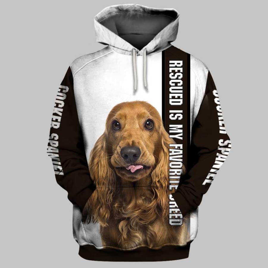 Cocker Spaniel Dog 3D Full Printing Hoodie and Unisex Tee